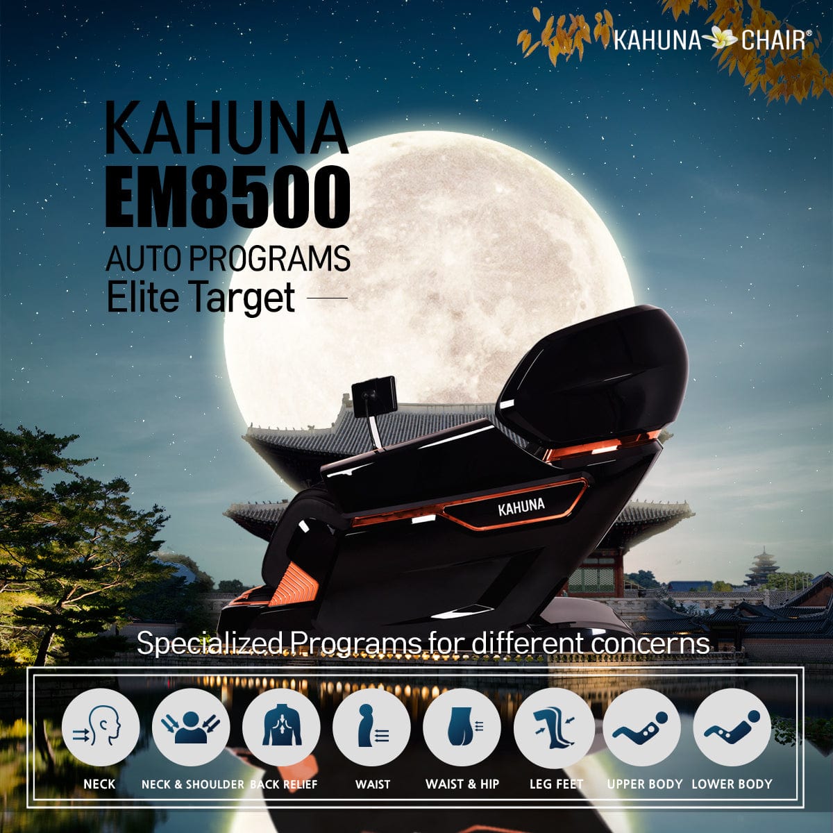 Kahuna Chair – EM 8500 [Black] - Massage Chair