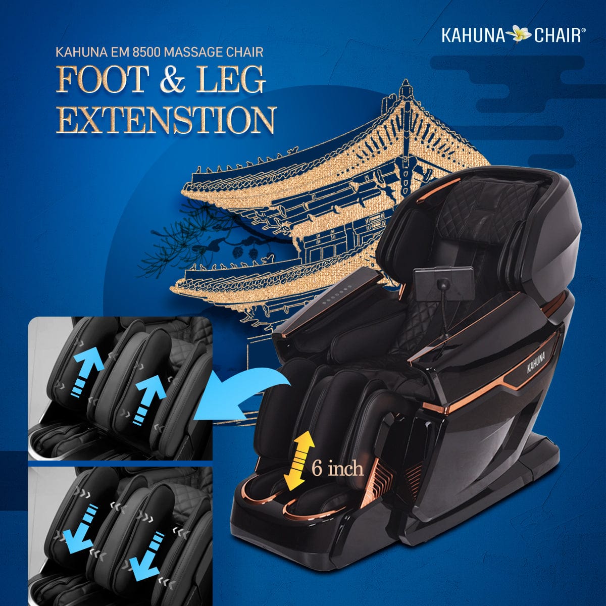 Kahuna Chair – EM 8500 [Brown/Darkbrown] - Massage Chair