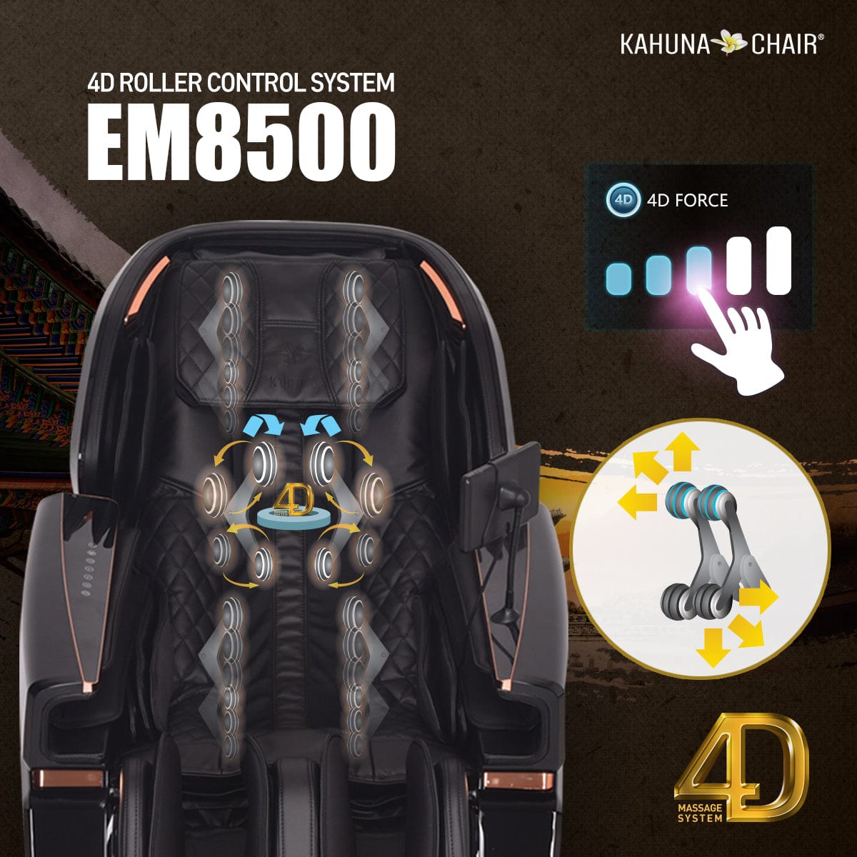 Kahuna Chair – EM 8500 [Brown/Darkbrown] - Massage Chair