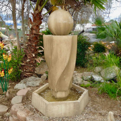 Gist Vortex Fountain w/ Ball 42W x 42D x 65H - G-VRTX-B18