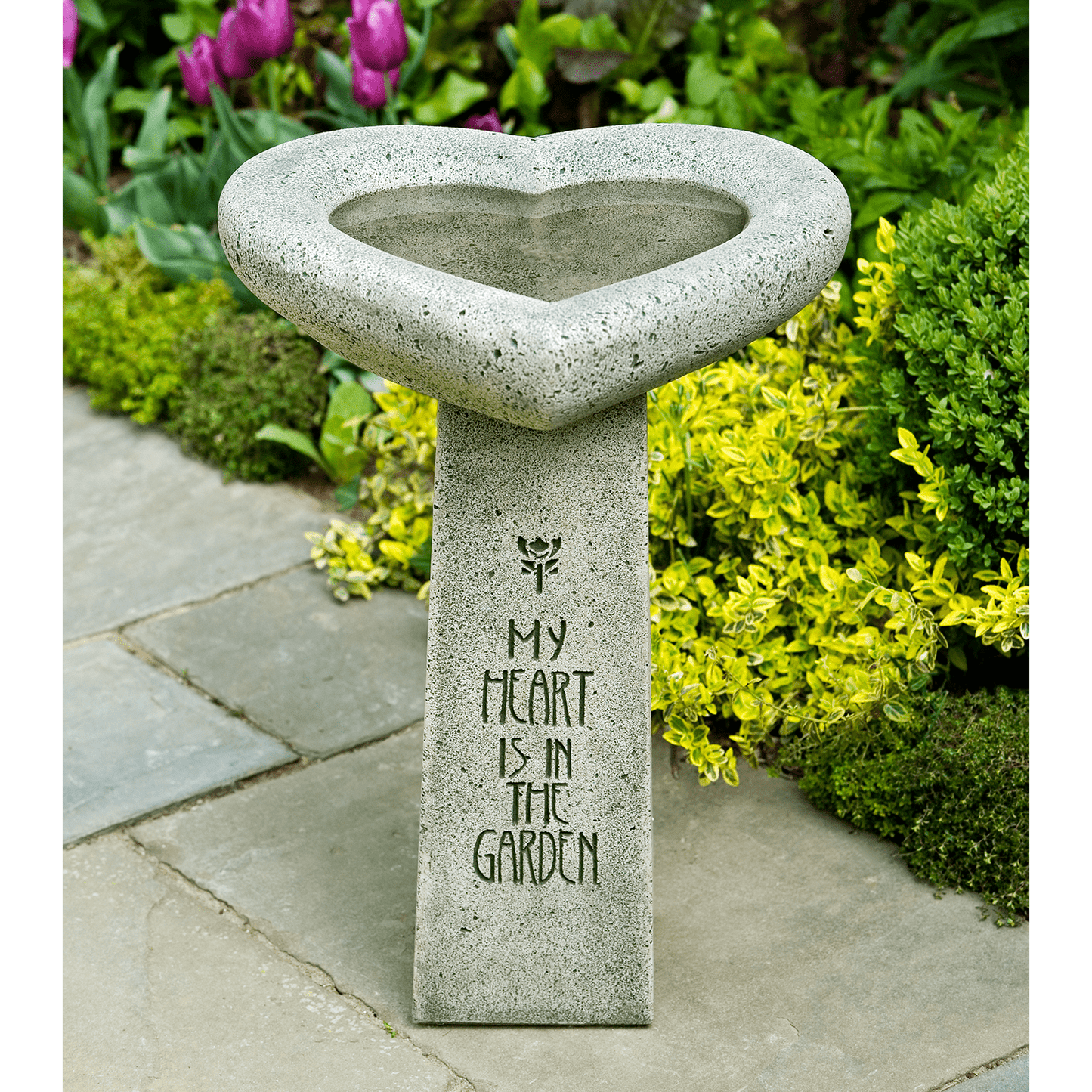 Campania International My Heart is in the Garden Birdbath - B-115