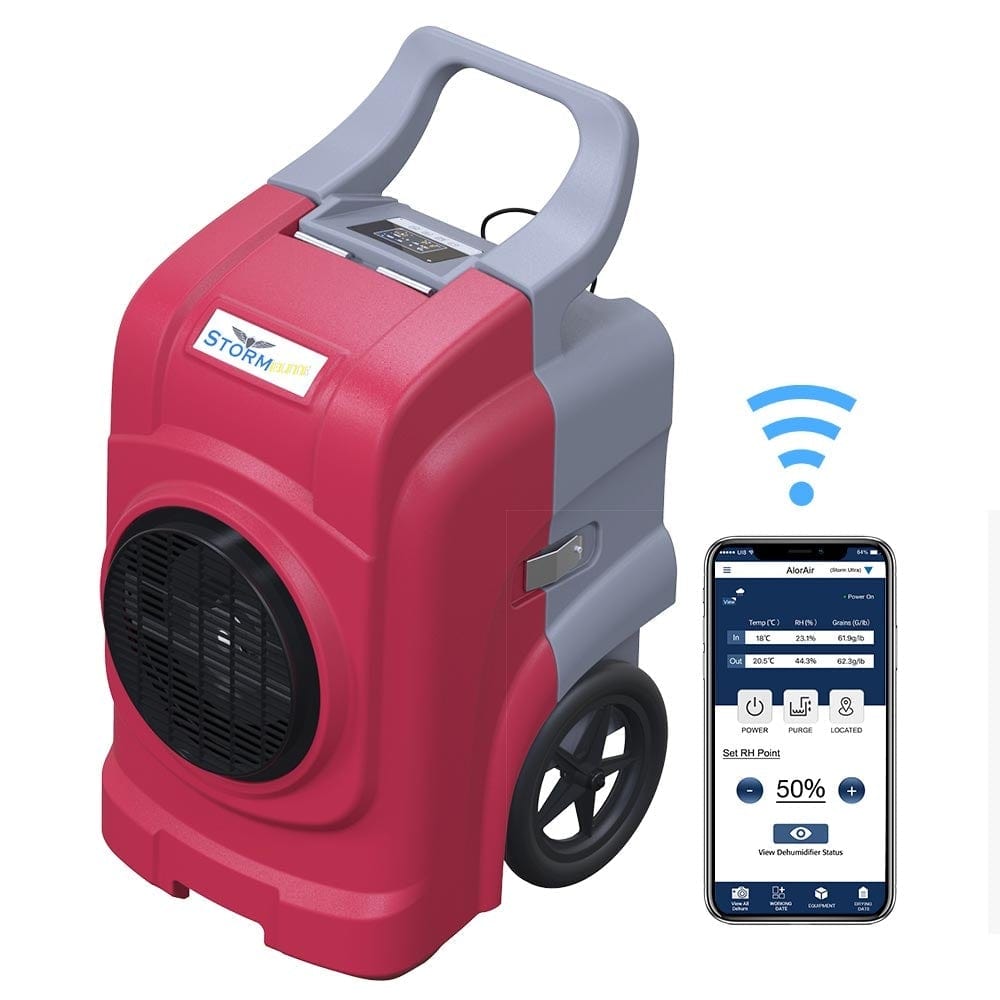 Dehumidifiers Alorair Storm Elite Smart WIFI Dehumidifier, 125 PPD Commercial Dehumidifier with Pump Red Alorair