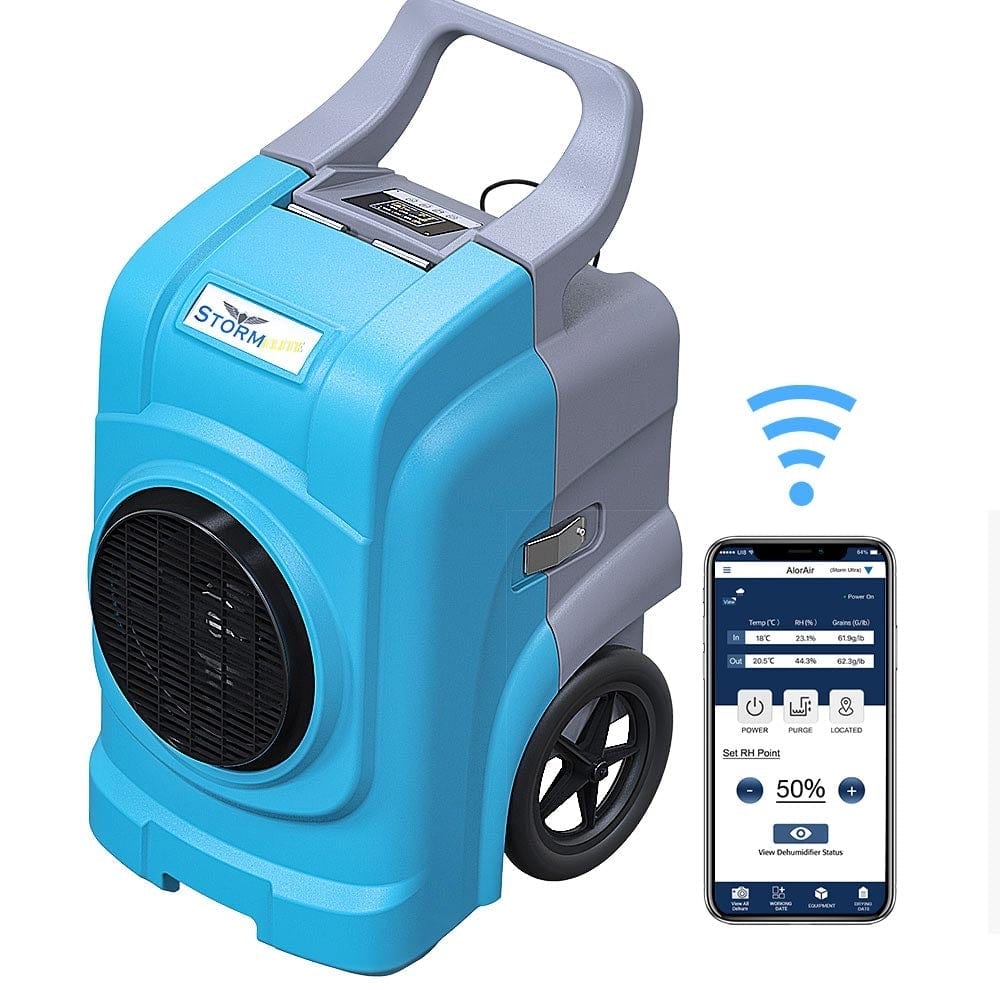 Dehumidifiers Alorair Storm Elite Smart WIFI Dehumidifier, 125 PPD Commercial Dehumidifier with Pump Blue Alorair