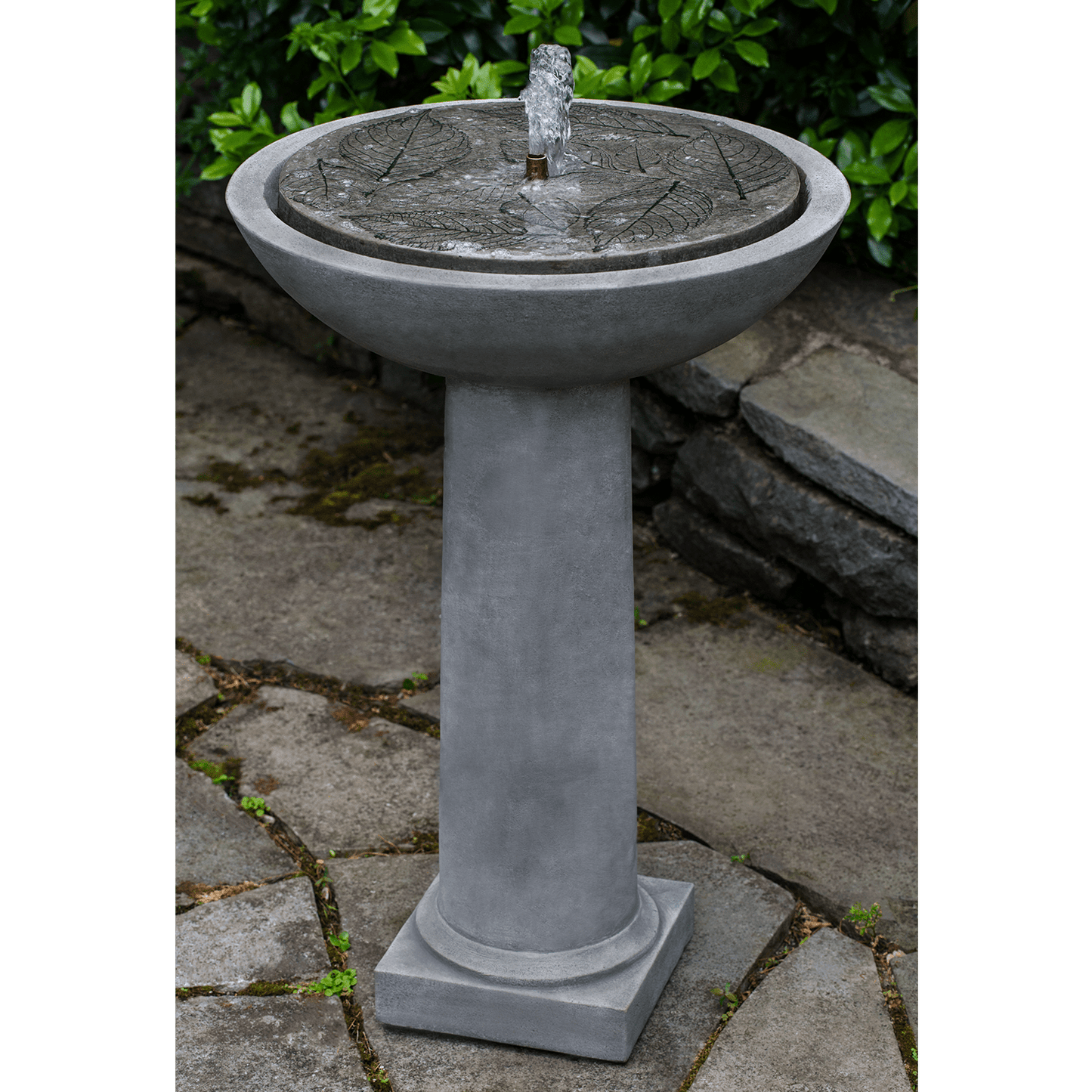 Campania International Hydrangea Leaves Birdbath Fountain - FT-248