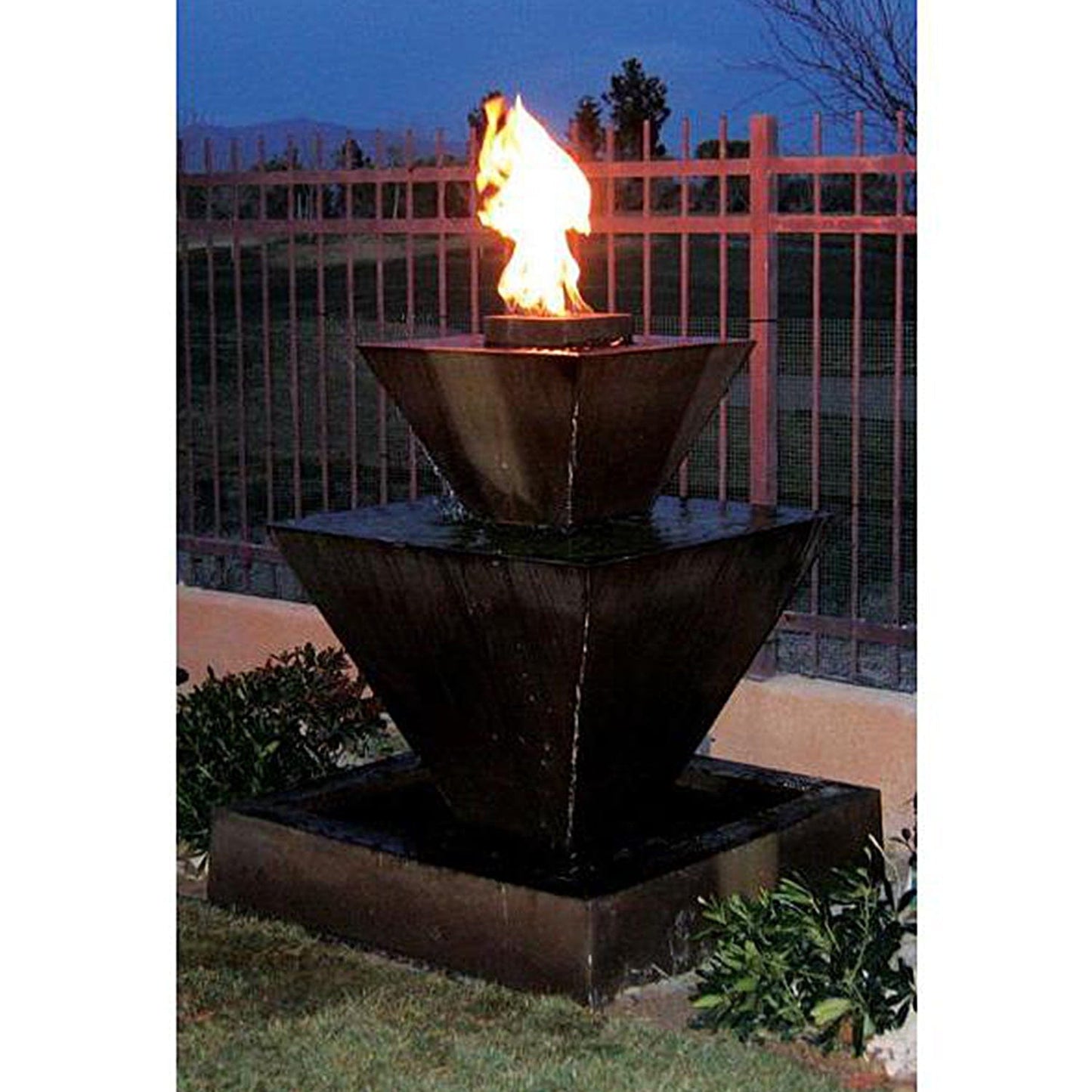 Gist Double Oblique Fountain w/ Fire 43W x 43D x 50H - G-OBDF W/ FIRE