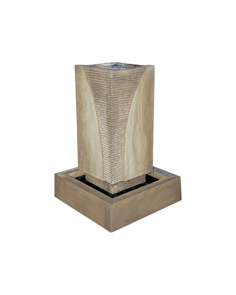G-RMON GFRC Gist Ribbed Monolith Fountain - 32W x 32D x 54H Gist