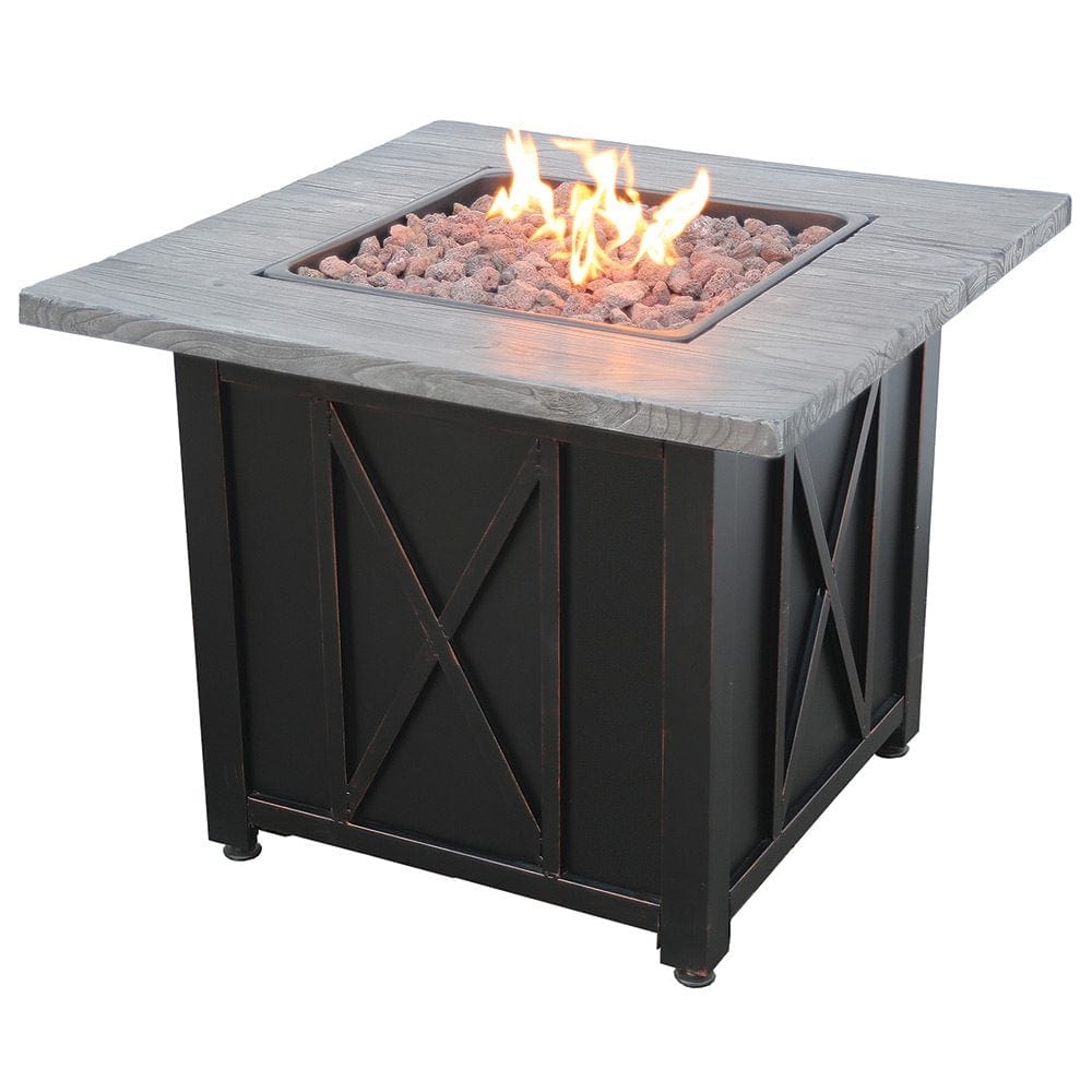 Fire Table LP Gas Outdoor Fire Pit with 30-in Resin Mantel Mr. Bar-B-Q Products