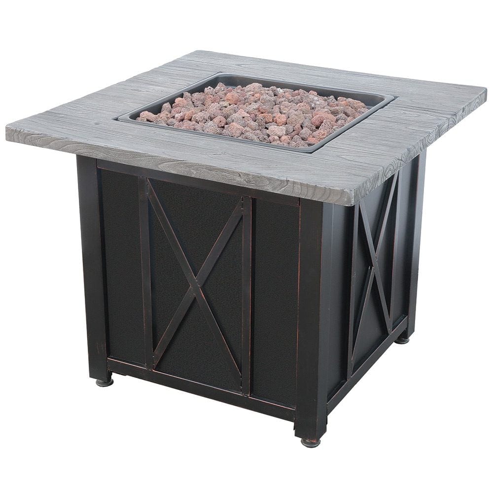 Fire Table LP Gas Outdoor Fire Pit with 30-in Resin Mantel Mr. Bar-B-Q Products