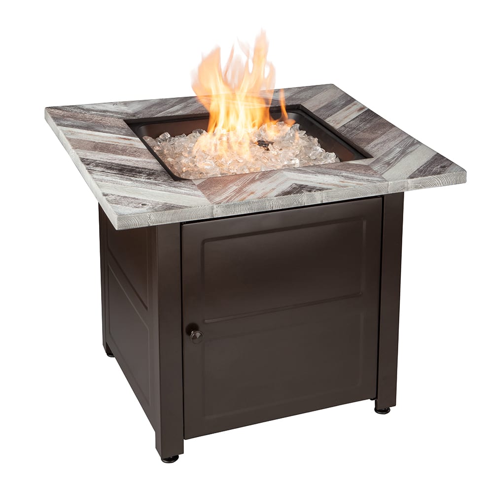 Fire Table The Duvall, LP Gas Outdoor Fire Pit with Printed Resin Mantel Mr. Bar-B-Q Products