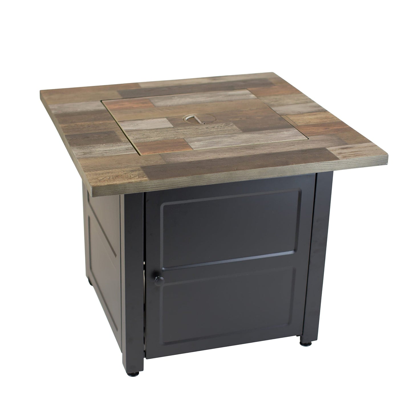 Fire Table The Cayden, 30" Square Gas Fire Table with Printed Cement Resin Mantel Mr. Bar-B-Q Products