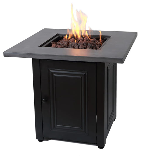 Fire Table The Wakefield, LP Gas Outdoor Fire Pit with Concrete Resin Mantel Mr. Bar-B-Q Products