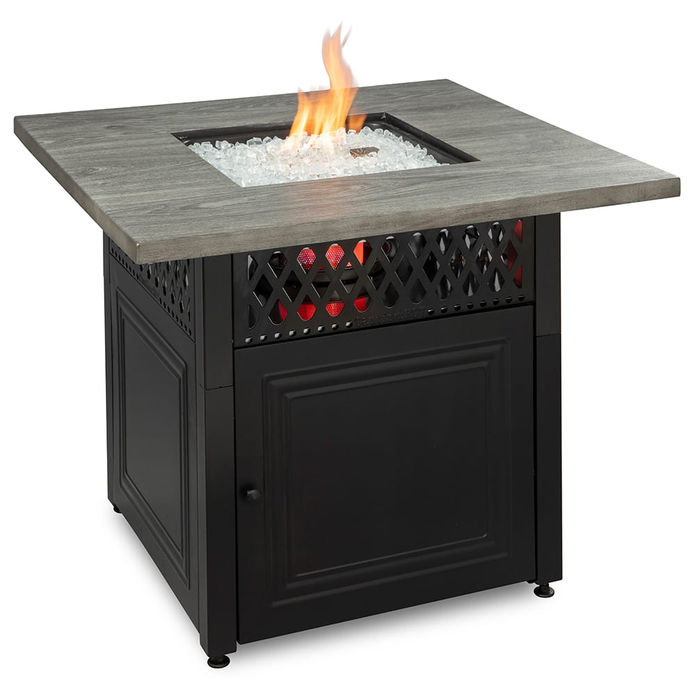 Fire Table The Dakota, Dual Heat LP Gas Outdoor Fire Pit/Patio Heater with Wood Look Resin Mantel Mr. Bar-B-Q Products
