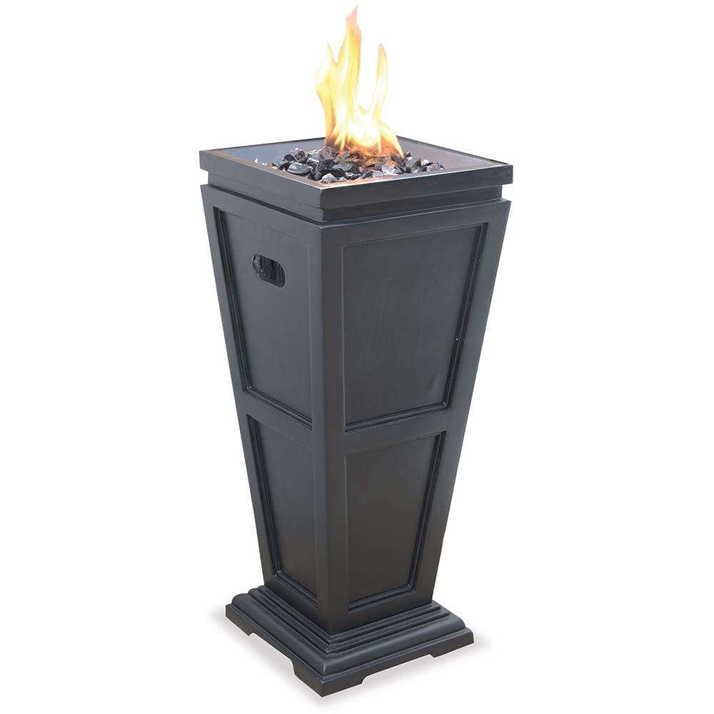 Fire Column LP Gas Outdoor Fire Column, 28x11 in. Slate Finish Mr. Bar-B-Q Products