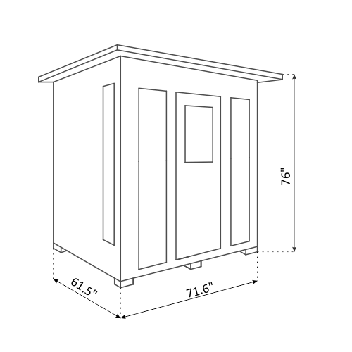 Enlighten Dry Traditional Sauna SunRise - 4 Indoor - 4 Person Sauna