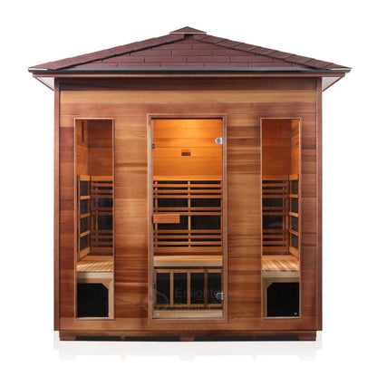 Enlighten Full Spectrum Infrared Sauna RUSTIC - 5 Peak -  5 Person Outdoor Sauna