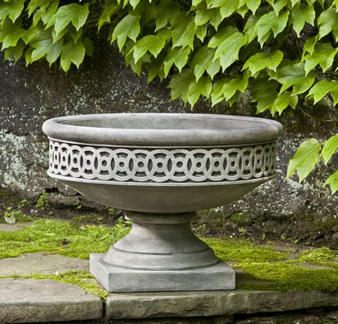 Campania International Williamsburg Low Fretwork Urn Planter - P-599