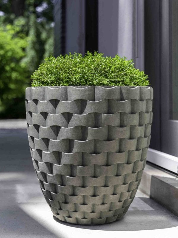 Campania International M Weave Tall Round Planter - P-792