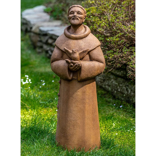Campania International Kneeling St. Francis with Bird Statuary - R-116