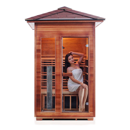 Enlighten Full Spectrum Infrared Sauna RUSTIC - 2 Peak - 2 Person Outdoor Sauna