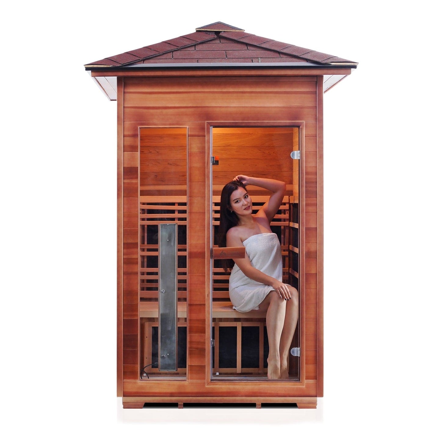 Enlighten Infrared/Traditional Sauna DIAMOND - 2 Peak - 2 Person Outdoor Sauna