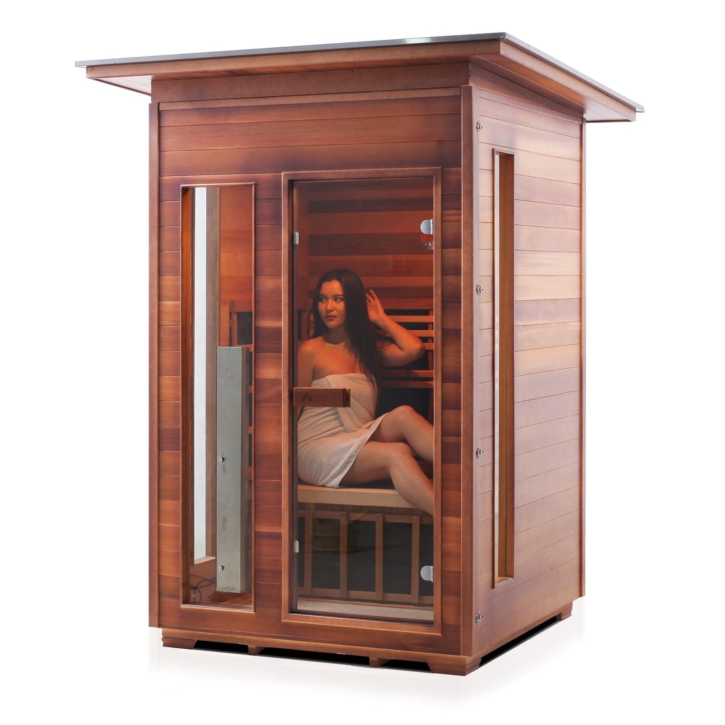 Enlighten Full Spectrum Infrared Sauna RUSTIC - 2 Slope - 2 Person Outdoor Sauna