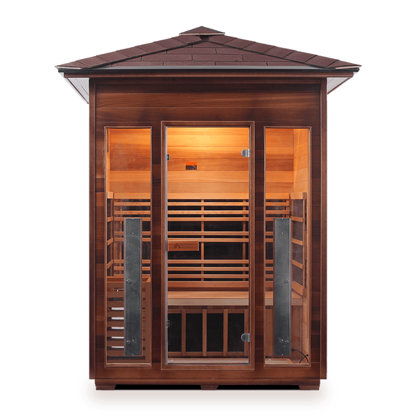 Enlighten Infrared/Traditional Sauna DIAMOND - 3 Peak - 3 Person Outdoor Sauna