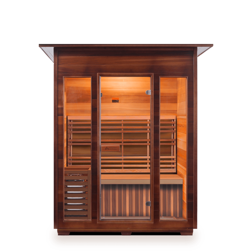 An image of the Enlighten Dry Traditional Sauna SunRise - 3 Indoor - 3 Person Sauna offered by Airpuria.