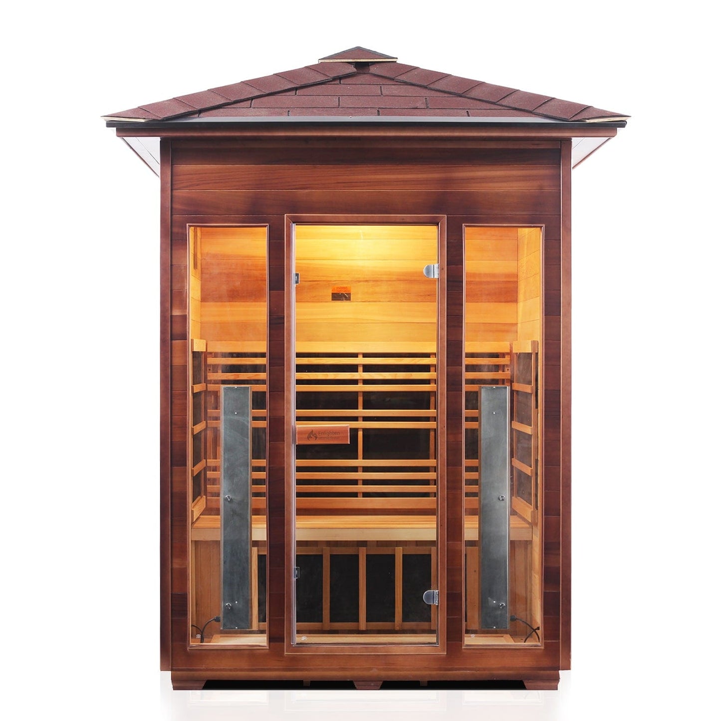 Enlighten Full Spectrum Infrared Sauna RUSTIC - 3 Peak - 3 Person Outdoor Sauna