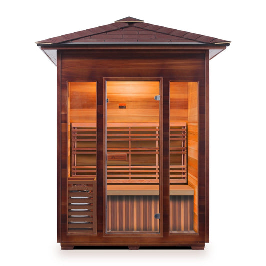 Enlighten Dry Traditional Sauna SunRise - 3 Peak - 3 Person Outdoor Sauna
