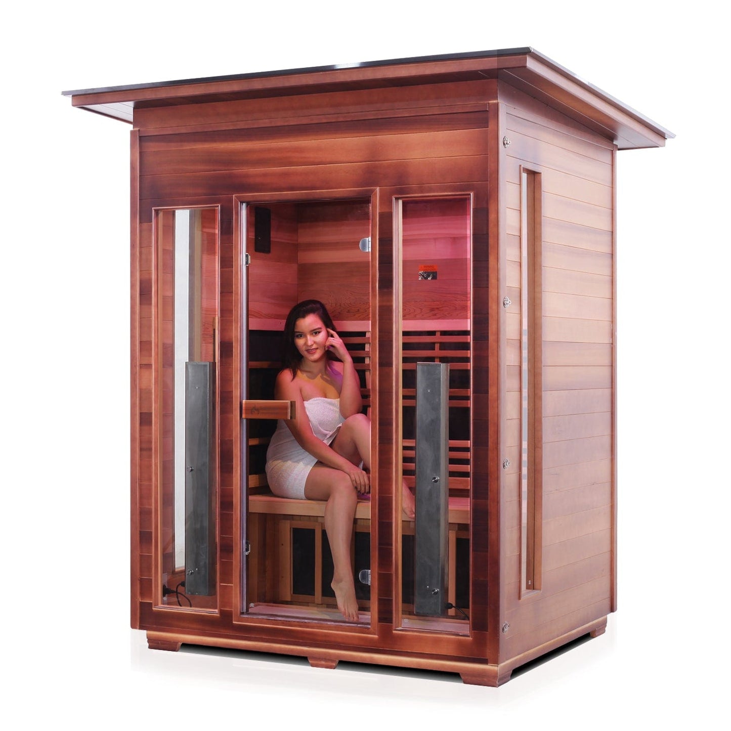 Enlighten Infrared/Traditional Sauna DIAMOND - 3 Slope - 3 Person Outdoor Sauna