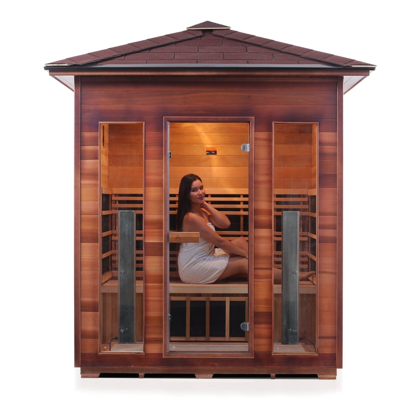 Enlighten Full Spectrum Infrared Sauna RUSTIC  - 4 Peak - 4 Person Outdoor Sauna