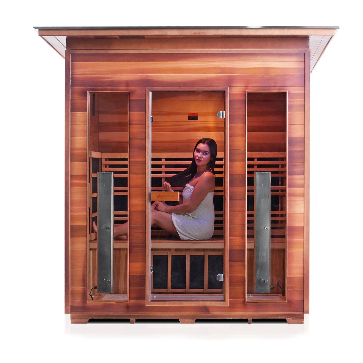 Enlighten Full Spectrum Infrared Sauna RUSTIC  - 4 Slope - 4 Person Outdoor Sauna