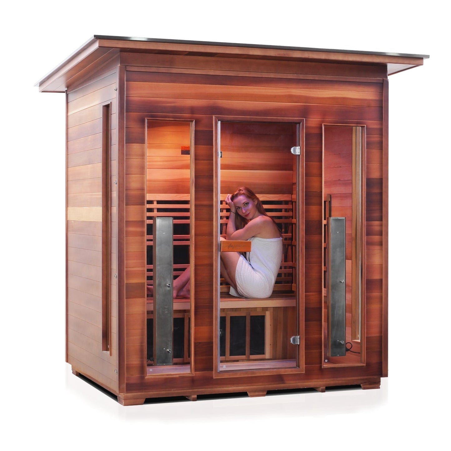 Enlighten Full Spectrum Infrared Sauna RUSTIC  - 4 Slope - 4 Person Outdoor Sauna