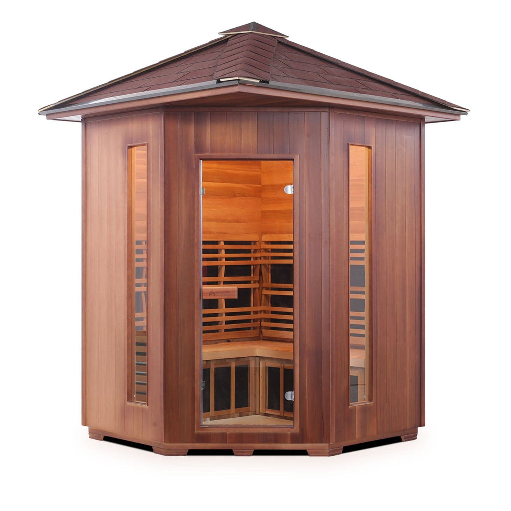 Enlighten Infrared/Traditional Sauna DIAMOND - 4C Peak - 4 Person Outdoor Sauna