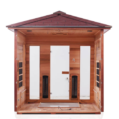 Enlighten Full Spectrum Infrared Sauna RUSTIC - 5 Peak -  5 Person Outdoor Sauna