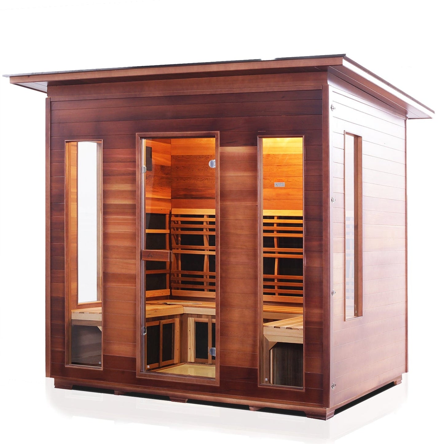 Enlighten Full Spectrum Infrared Sauna RUSTIC - 5 Slope -  5 Person Outdoor Sauna