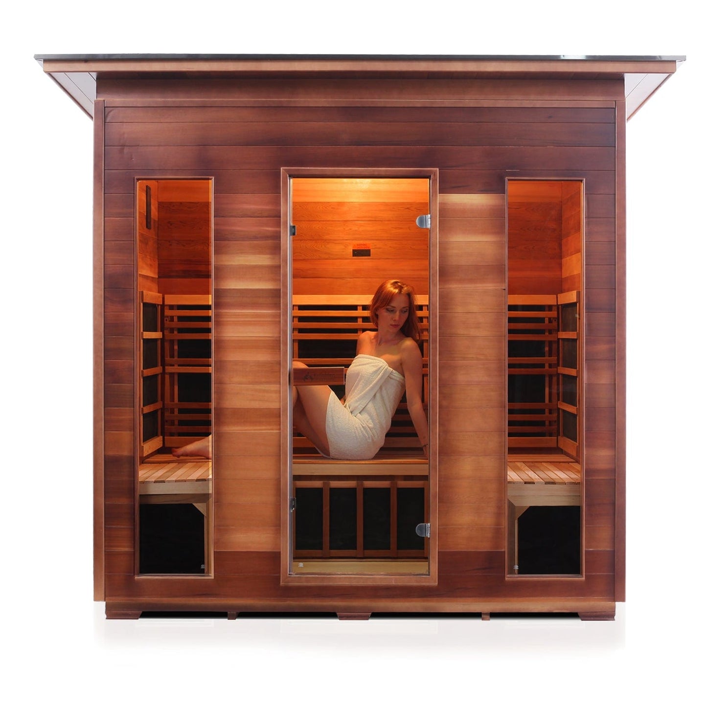 Enlighten Full Spectrum Infrared Sauna RUSTIC - 5 Slope -  5 Person Outdoor Sauna