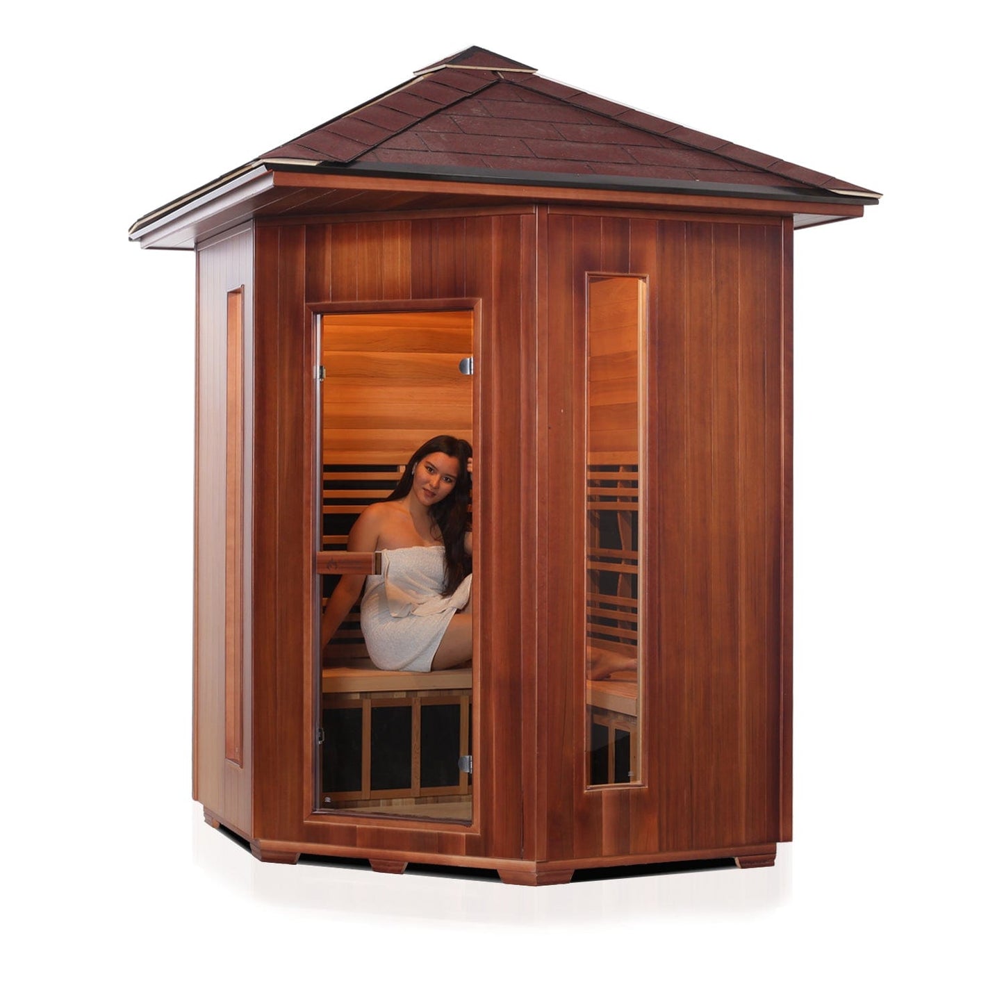 Enlighten Infrared/Traditional Sauna DIAMOND - 4C Peak - 3 Person Outdoor Sauna