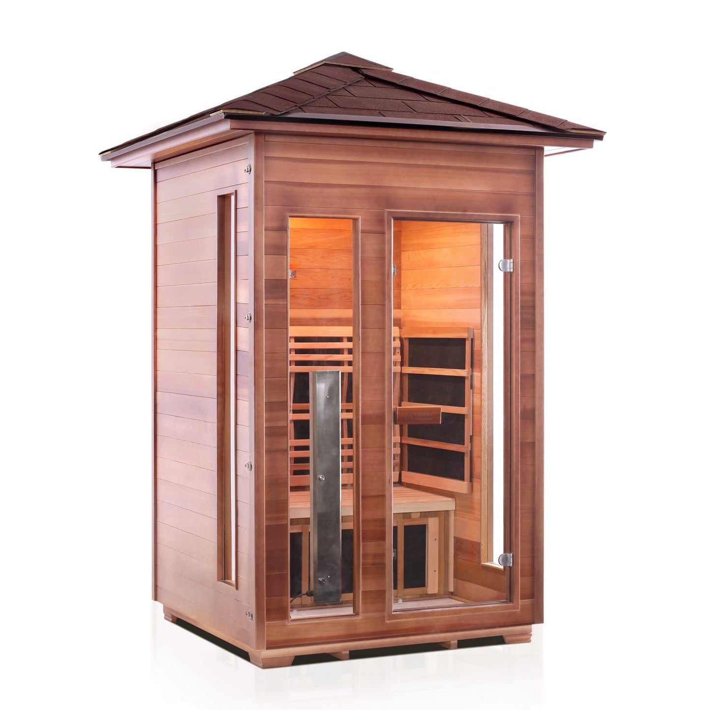 Enlighten Full Spectrum Infrared Sauna RUSTIC - 2 Peak - 2 Person Outdoor Sauna