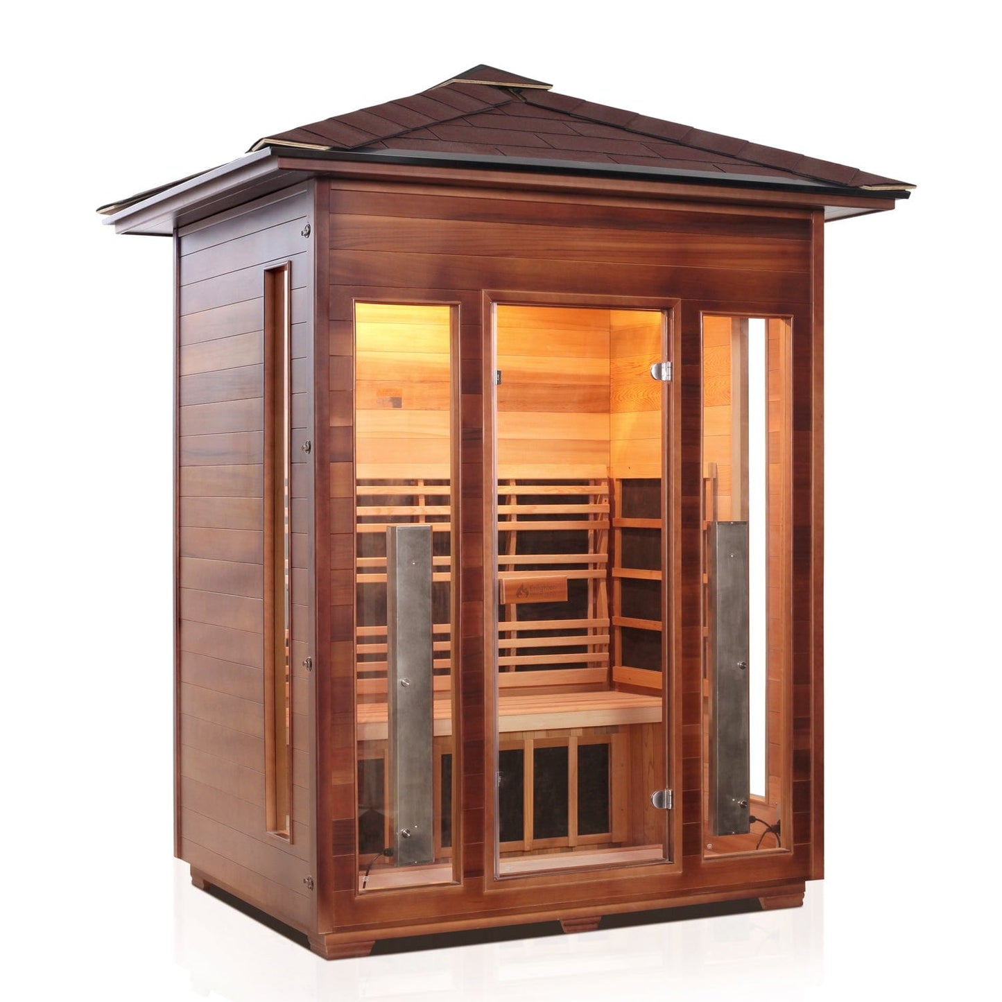 Enlighten Full Spectrum Infrared Sauna RUSTIC - 3 Peak - 3 Person Outdoor Sauna