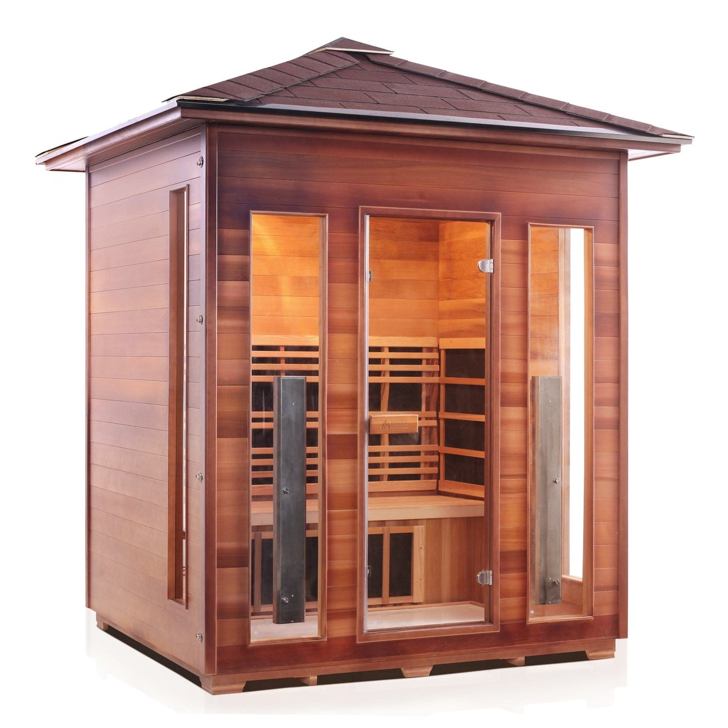 Enlighten Full Spectrum Infrared Sauna RUSTIC  - 4 Peak - 4 Person Outdoor Sauna