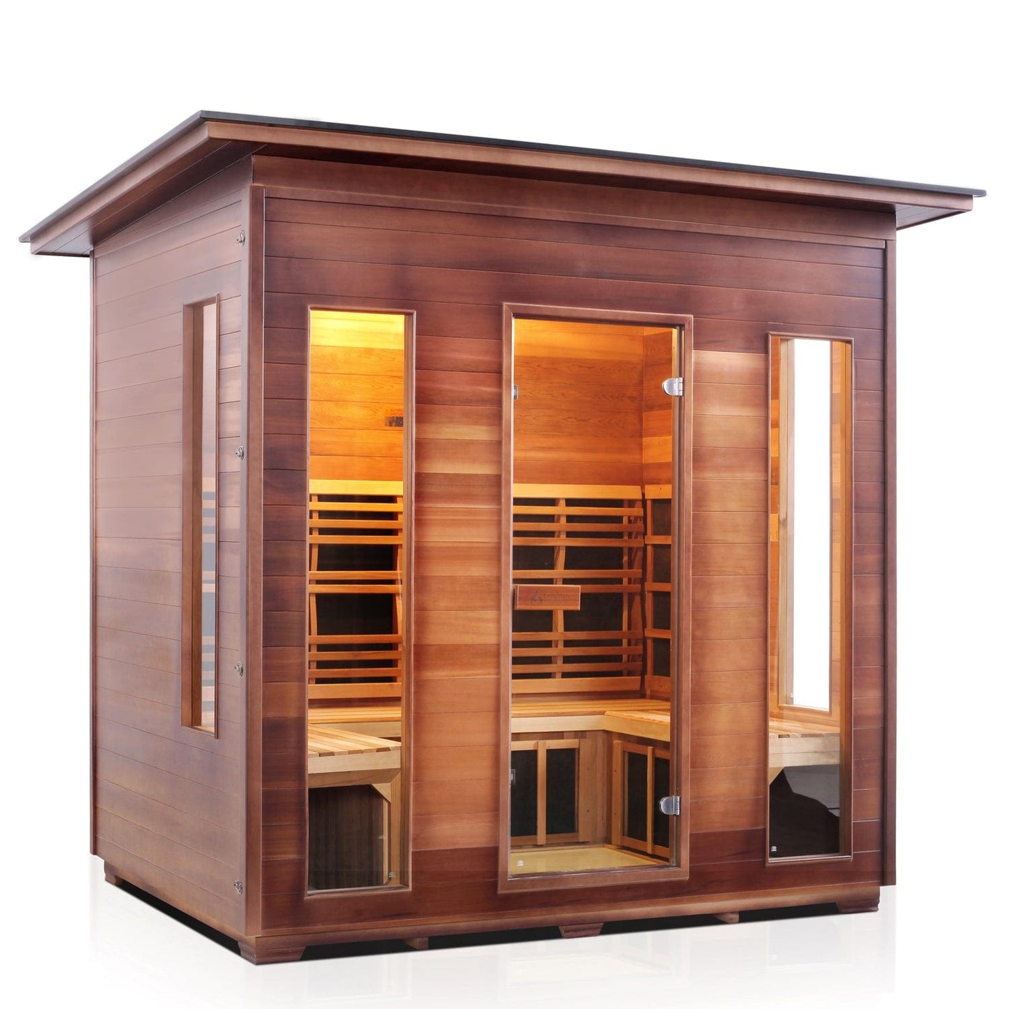 Enlighten Full Spectrum Infrared Sauna RUSTIC - 5 Slope -  5 Person Outdoor Sauna