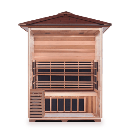 Enlighten Infrared/Traditional Sauna SAPPHIRE - 3 Peak - 3 Person Outdoor Sauna