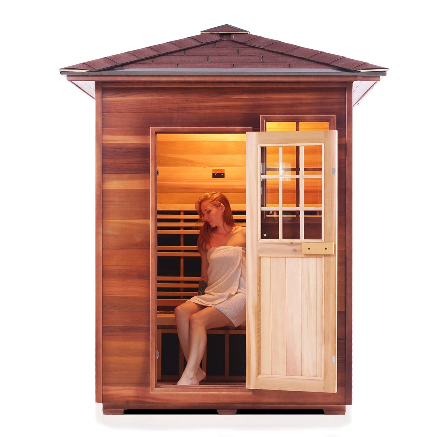 Enlighten Infrared/Traditional Sauna SAPPHIRE - 3 Peak - 3 Person Outdoor Sauna