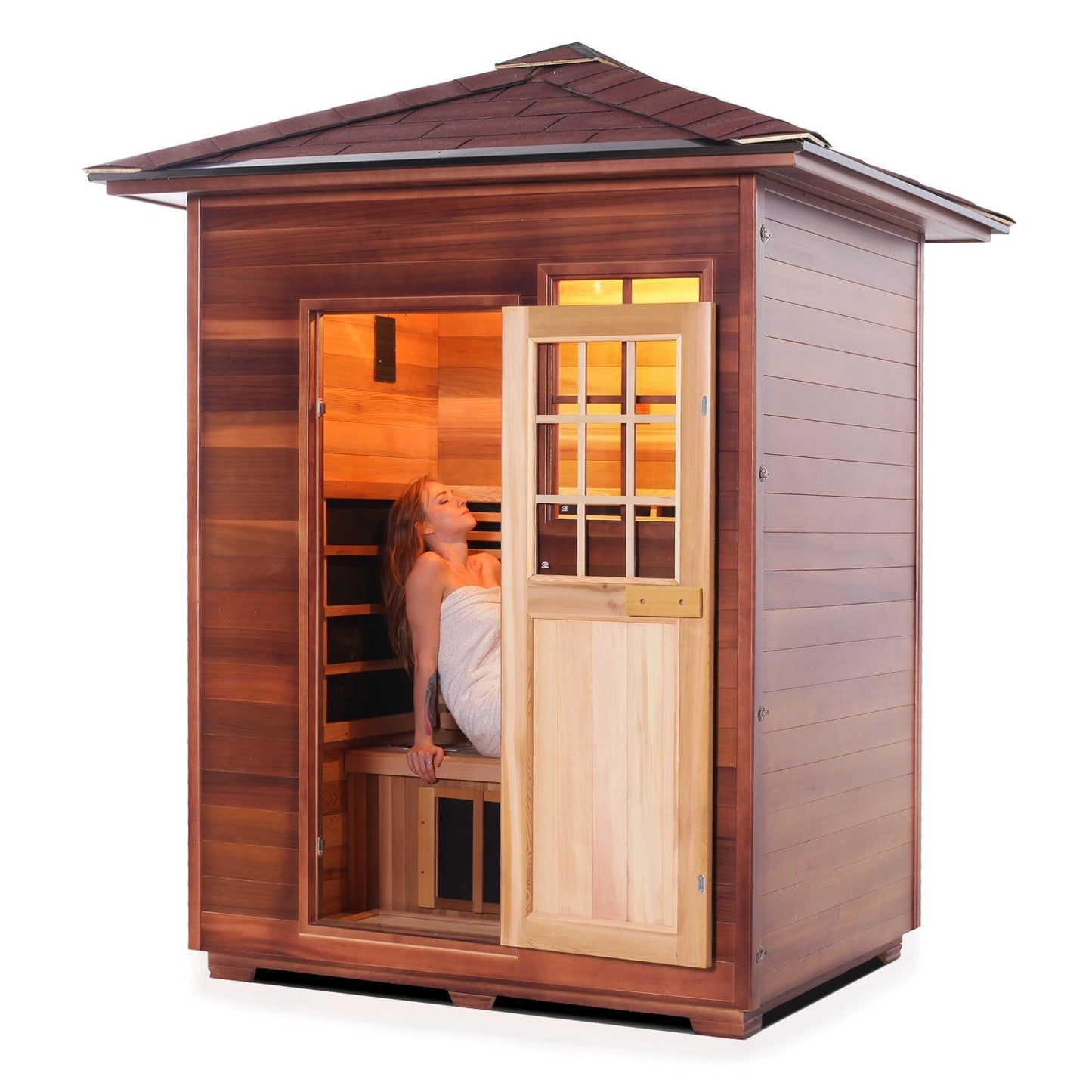 Enlighten Infrared/Traditional Sauna SAPPHIRE - 3 Peak - 3 Person Outdoor Sauna