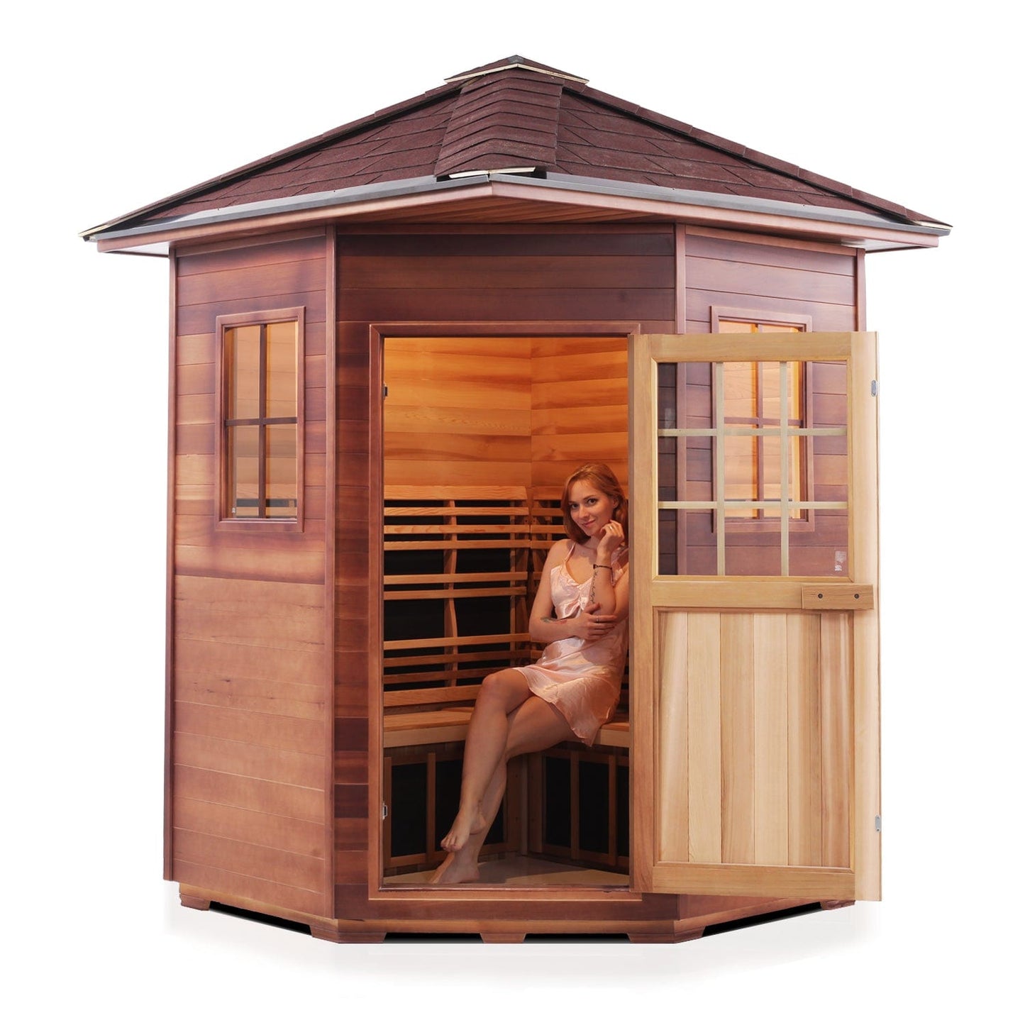 Enlighten Infrared/Traditional Sauna SAPPHIRE - 4C Peak - 4 Person Outdoor Sauna