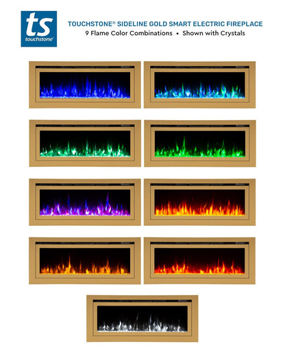 Sideline Deluxe Gold 50" 86275 Recessed Smart Electric Fireplace