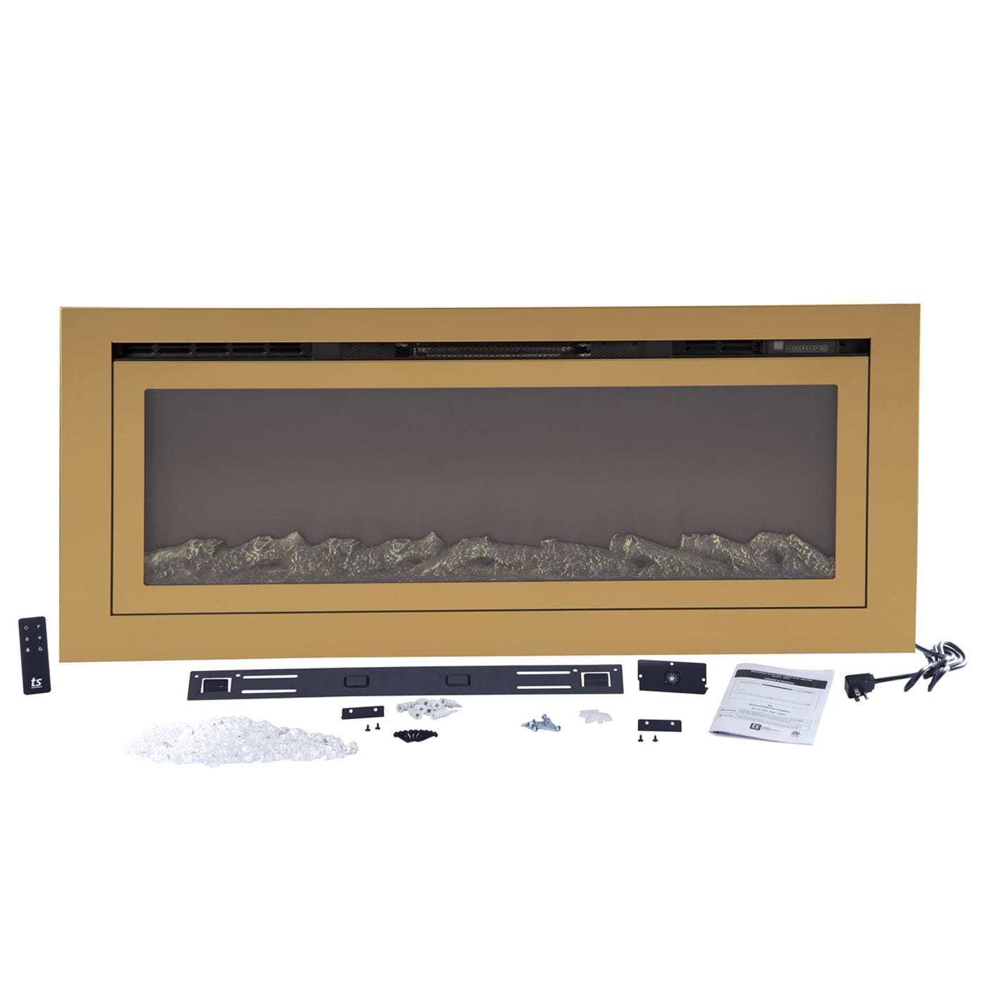 Sideline Deluxe Gold 50" 86275 Recessed Smart Electric Fireplace