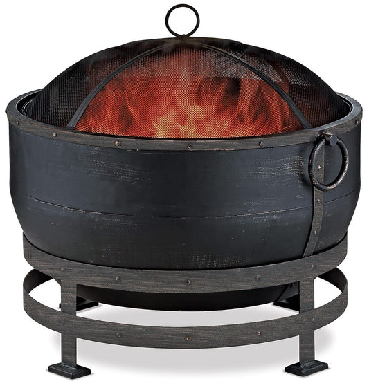 Fire Pit Oil Rubbed Bronze Wood Burning Outdoor Firebowl With Kettle Design Mr. Bar-B-Q Products