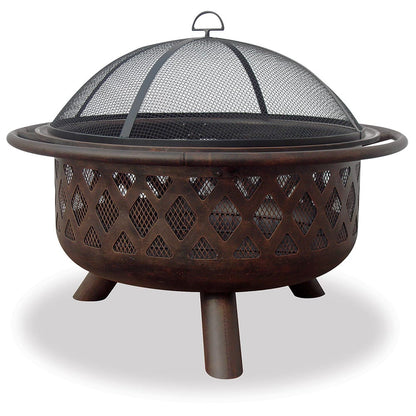 Fire Pit Oil Rubbed Bronze Wood Burning Firebowl With Lattice Design Mr. Bar-B-Q Products